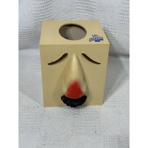 Puffs Tissue Box Cover Entex Vtg 1987 Red Nose Face Medicine Promotional Novelty